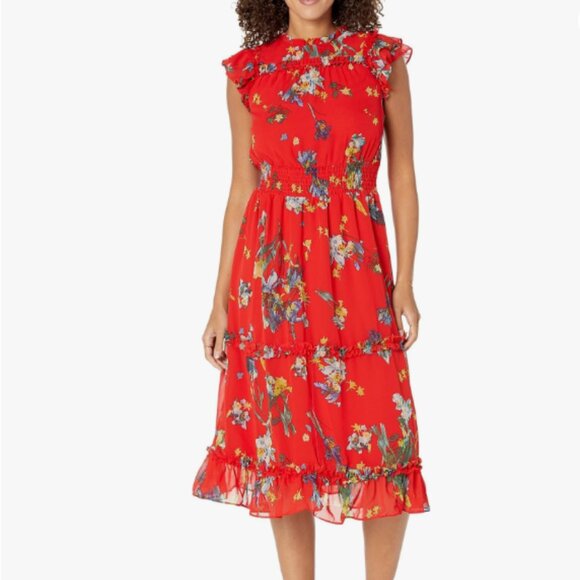 CeCe Chiffon Smocked Midi Dress - Size XL - Picture 1 of 9